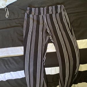 These are stretchy cotton stripped pants. They are incredibly comfy